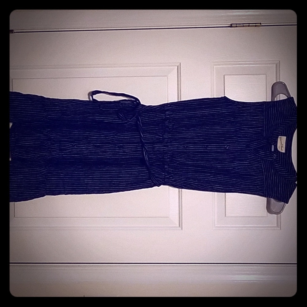 Pinstripe button down dress